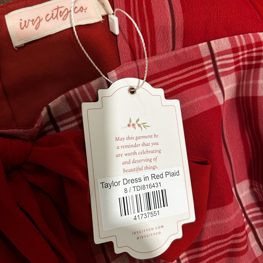 Ivy City Co Red Plaid Taylor Dress - Picture 3 of 3